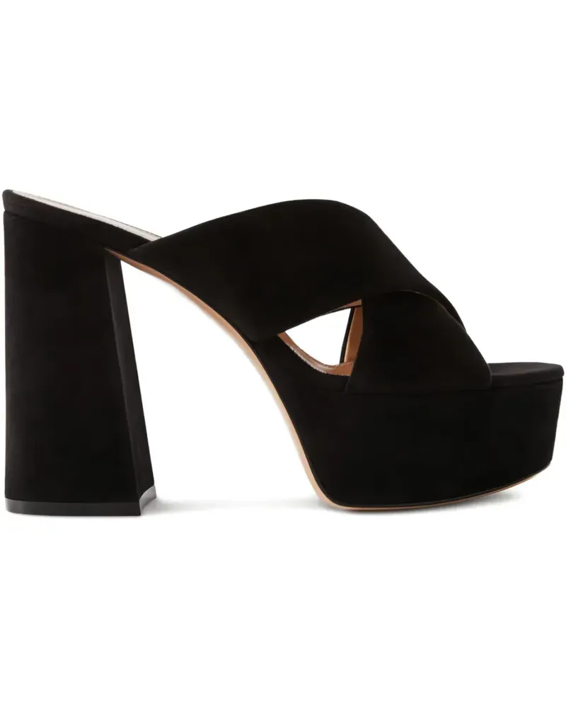 Gianvito Rossi Plateausandalen mit überkreuzten Riemen - Schwarz Schwarz