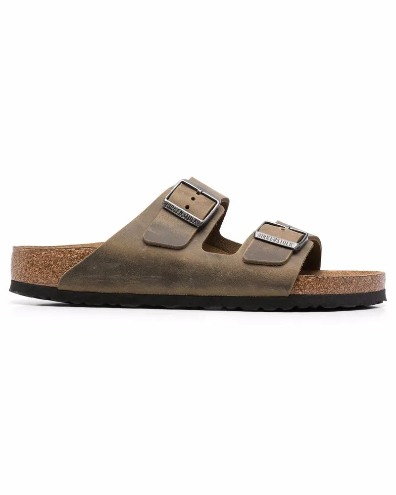 Birkenstock Arizona Pantoletten mit Schnallen - Grün Grün