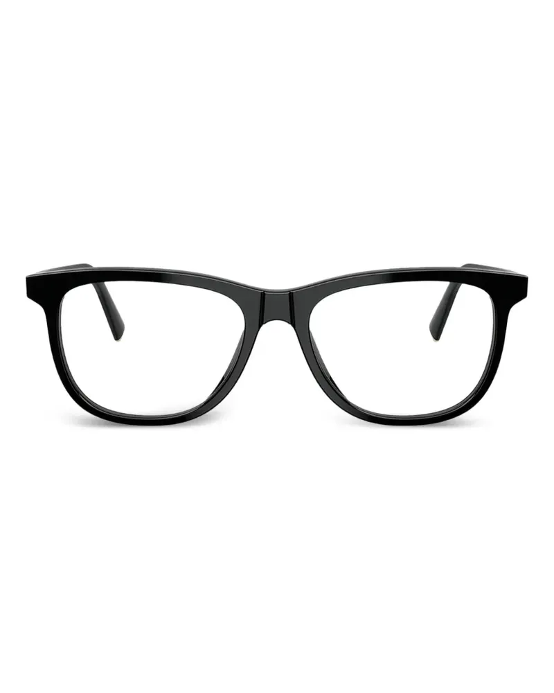 Miu Miu Eckige Brille mit Logo-Schild - Schwarz Schwarz