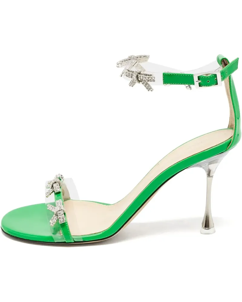 Mach & Mach Floating Sandalen mit Kristallschleife 90mm - Grün Grün