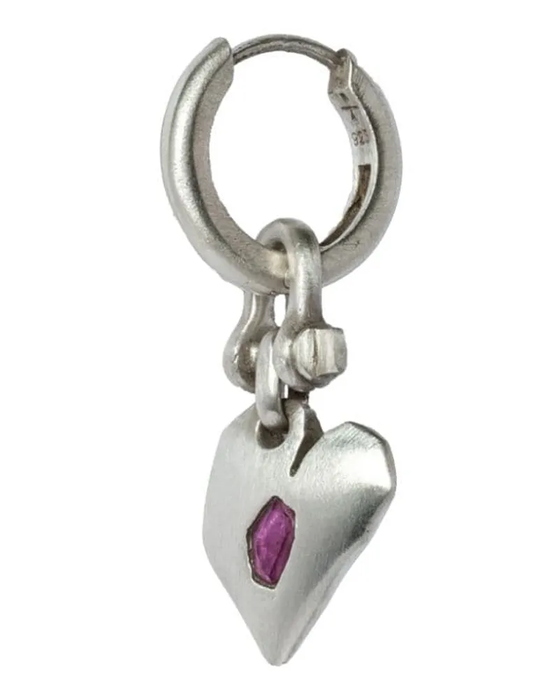 Parts Of Four Jazz's Solid Heart Ohrring aus Stelringsilber mit Rubin Silber
