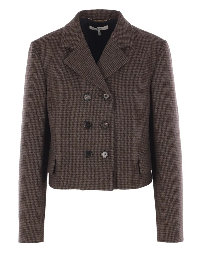 Chloé houndstooth double-breasted jacket - Braun Braun