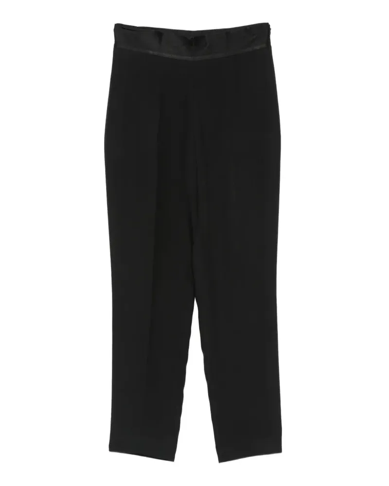 Simona Corsellini Hose mit Satinbund - Schwarz Schwarz