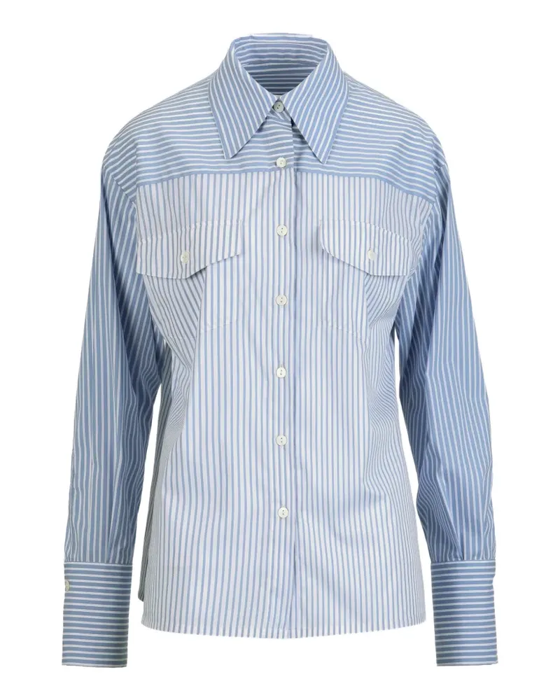 Luisa Spagnoli Blenda striped-print button-down shirt - Blau Blau