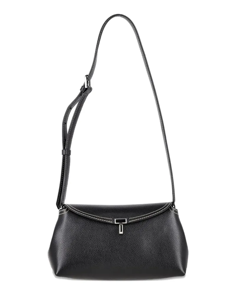 Totême T-Lock Umhängetasche aus Leder - Schwarz Schwarz