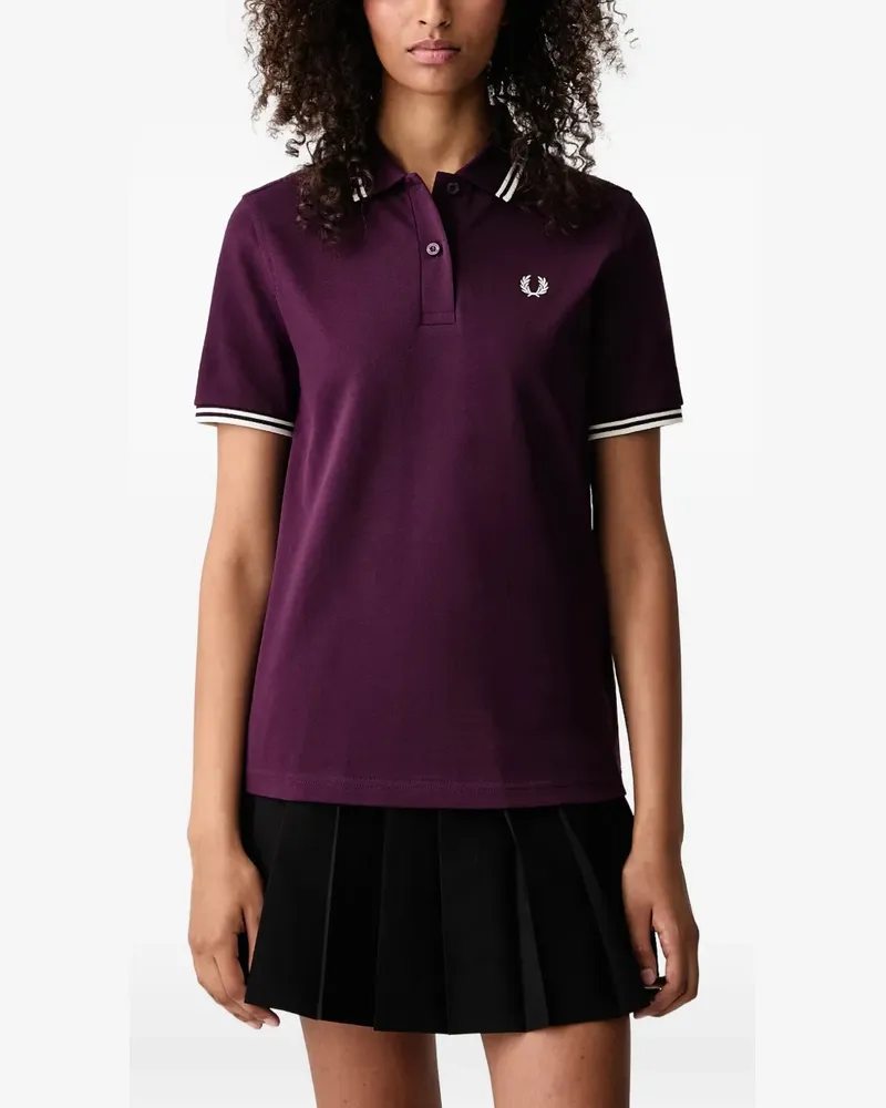 Fred Perry Poloshirt mit Kontrasträndern - Violett Violett