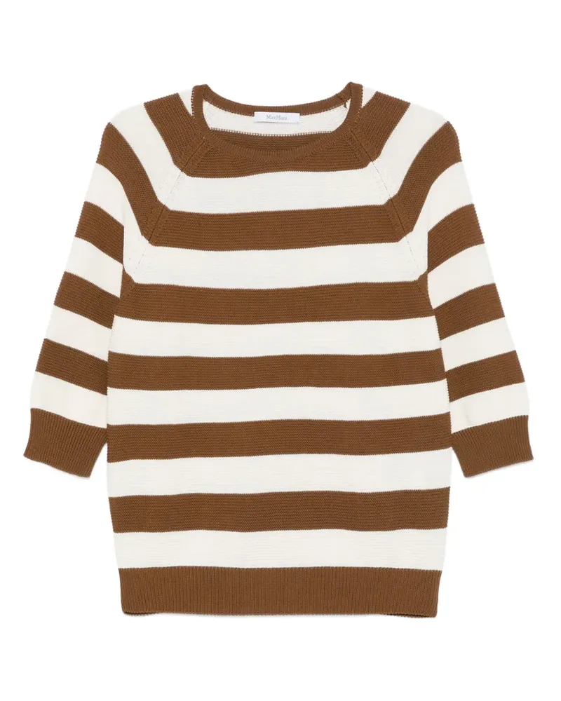 Max Mara Gestreifter Pullover mit Raglanärmeln - Braun Braun