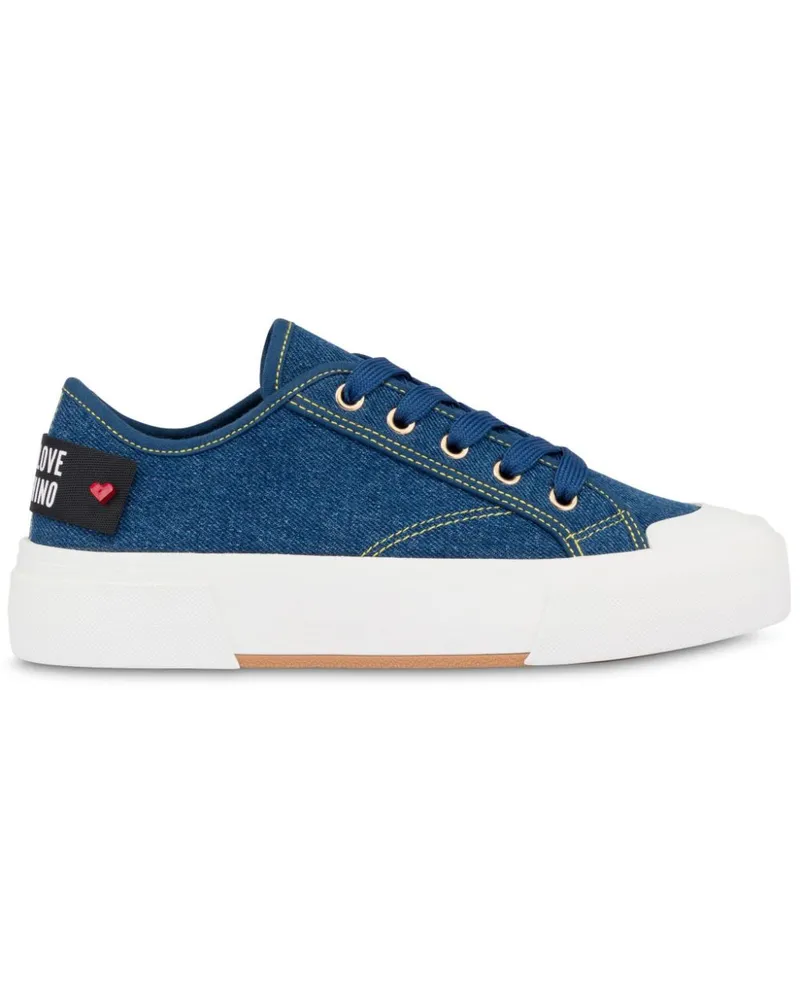 Moschino Jeans-Sneakers mit Logo-Patch - Blau Blau