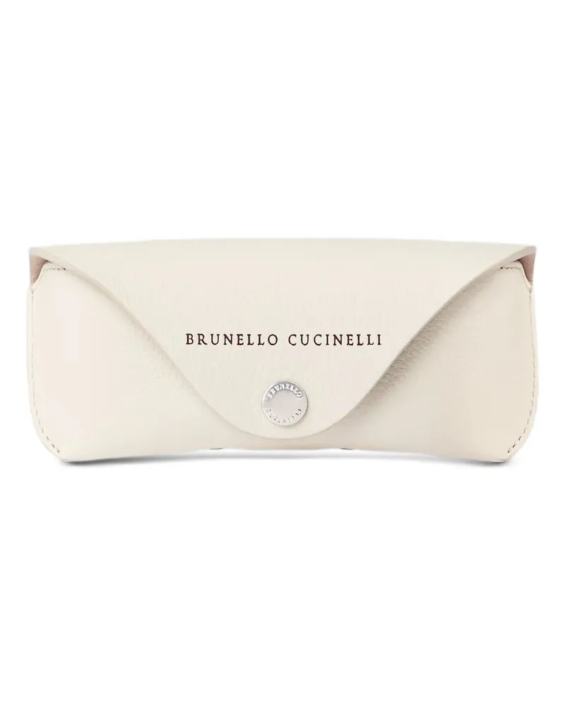 Brunello Cucinelli Brillenetui aus Leder - Nude Nude