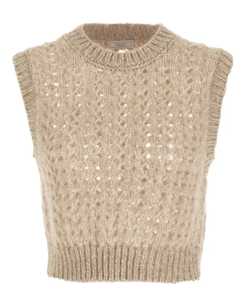 Peserico Pullunder mit Lochstrickmuster - Nude Nude