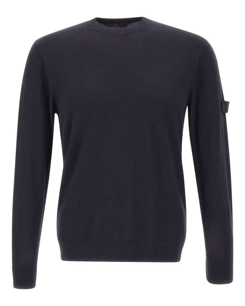 Peuterey Gerippter Pullover mit Logo-Patch - Blau Blau