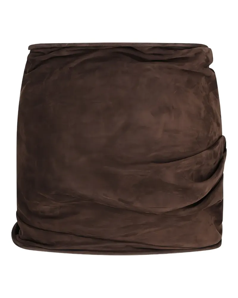 Magda Butrym Wildlederrock mit Rosendetail - Braun Braun