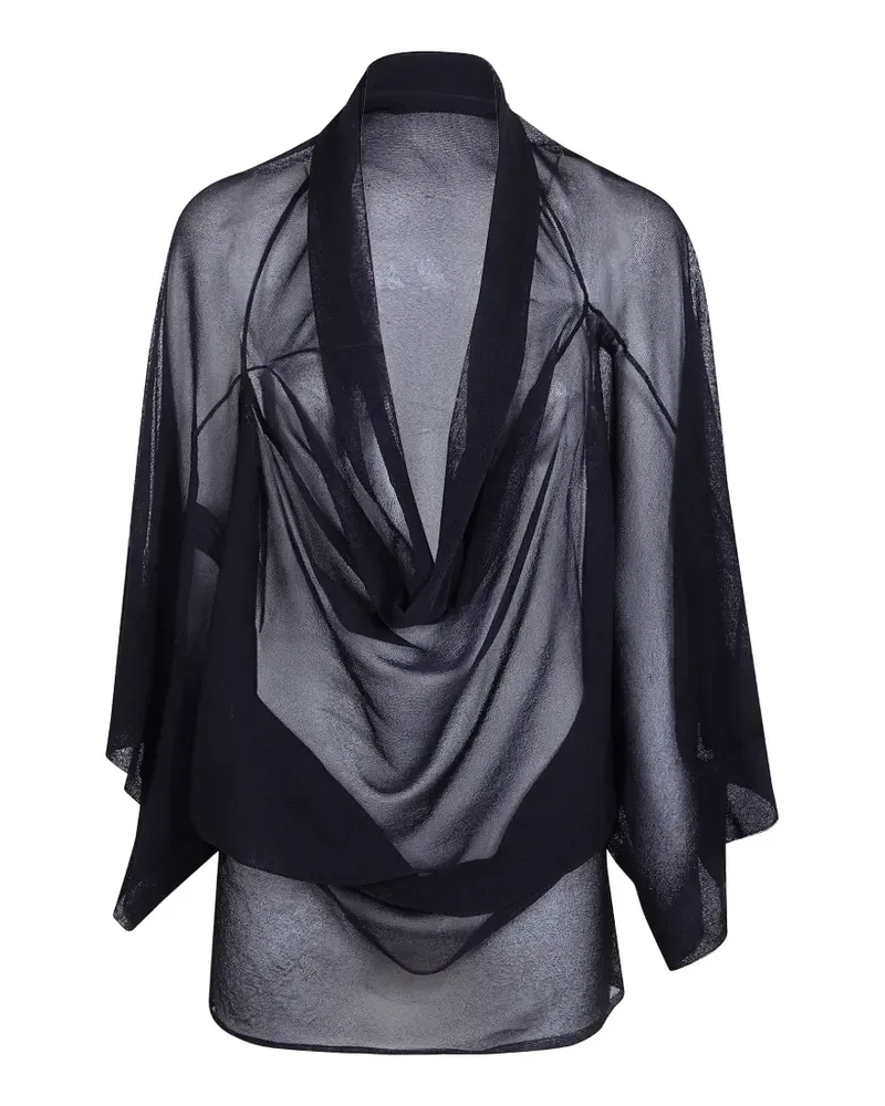 Aviù sheer draped poncho - Schwarz Schwarz