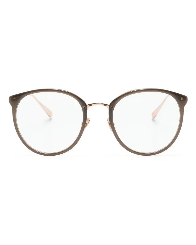 Linda Farrow Brille mit rundem Gestell - Braun Braun