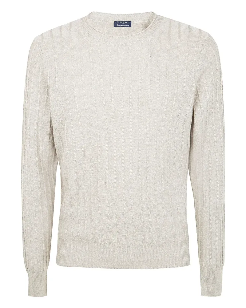 BARBA Gerippter Strickpullover - Nude Nude
