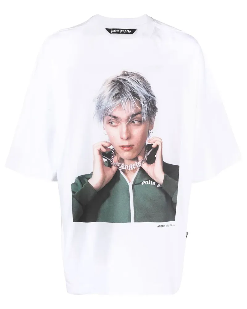 Palm Angels x Sims T-Shirt mit Foto-Print - Weiß Weiß