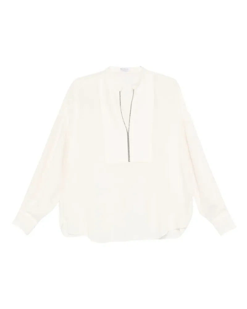 Brunello Cucinelli Bluse aus Seide - Weiß Weiß