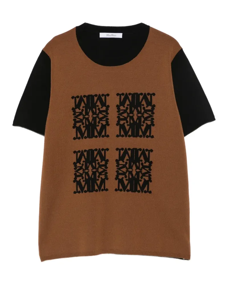 Max Mara T-Shirt mit Logo-Stickerei - Braun Braun