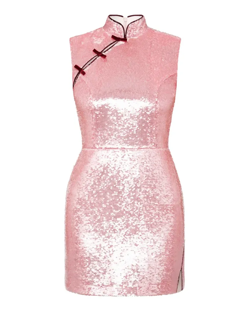 ANOUKI sequin-embellished bow-detail mini dress - Rosa Rosa