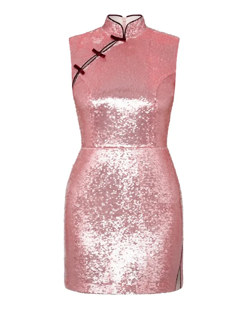 ANOUKI sequin-embellished bow-detail mini dress - Rosa Rosa