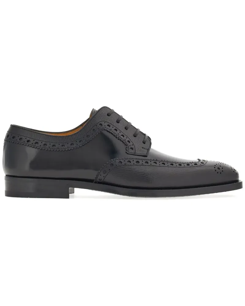 Ferragamo Derby-Schuhe mit Ziernähten - Schwarz Schwarz