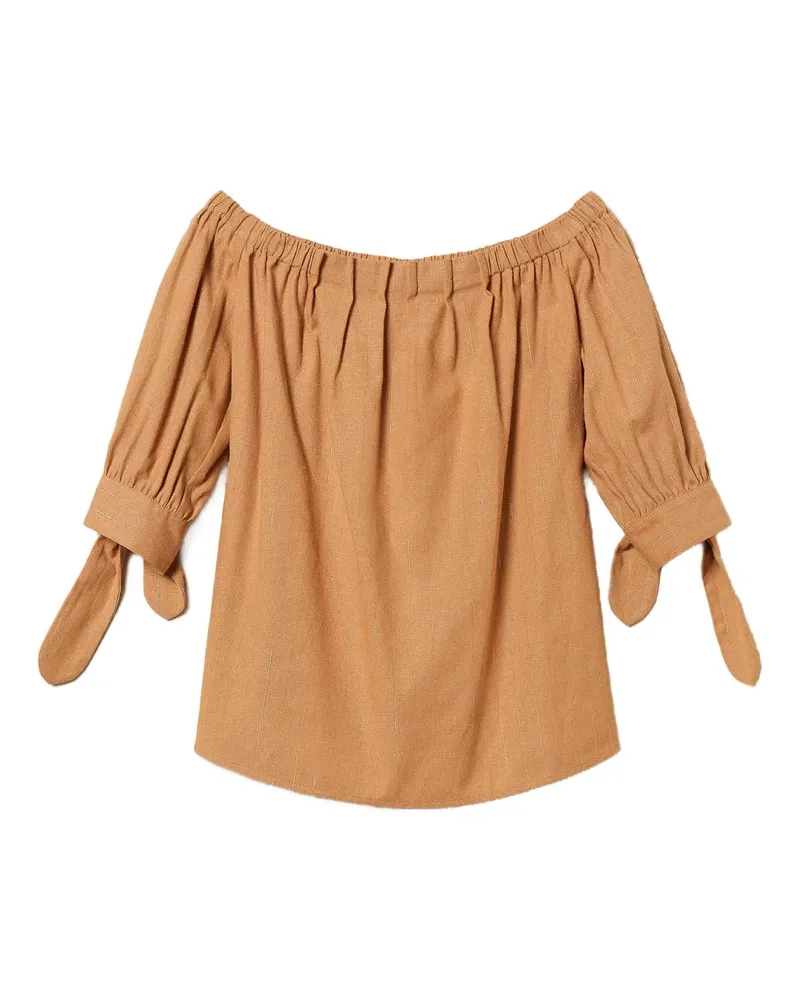 Twin-Set Bluse mit Nadelstreifen - Braun Braun