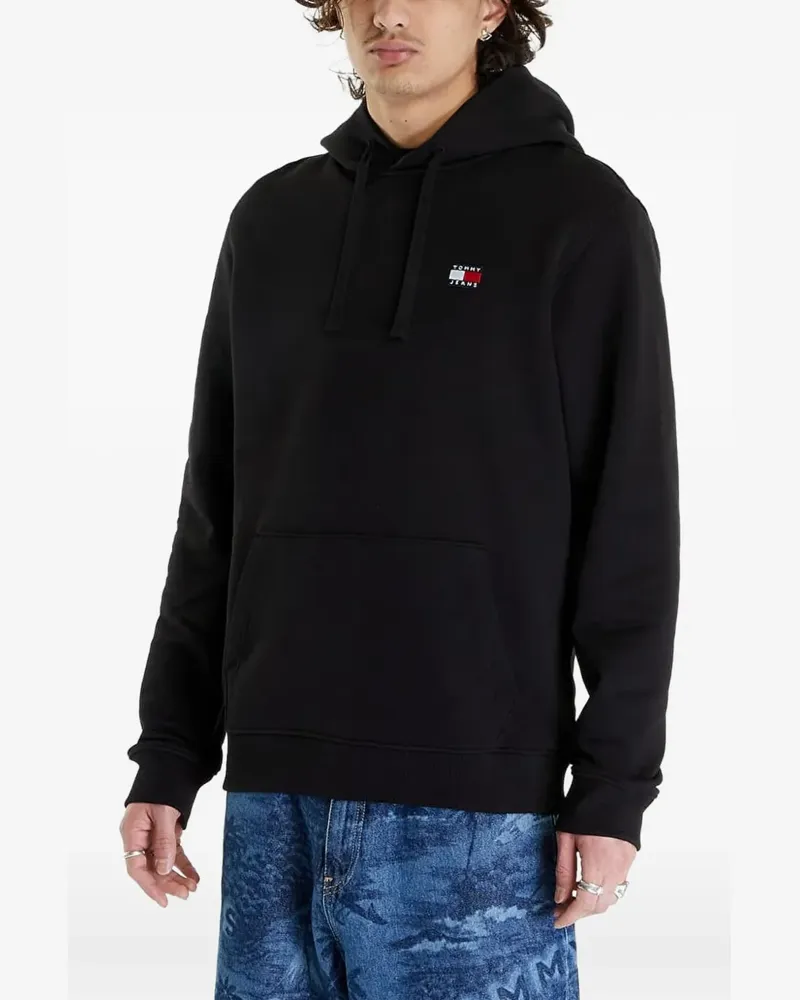 Tommy Hilfiger logo-patch cotton hoodie - Schwarz Schwarz
