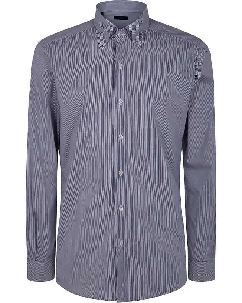 Fay Hemd mit Logo-Stickerei - Blau Blau