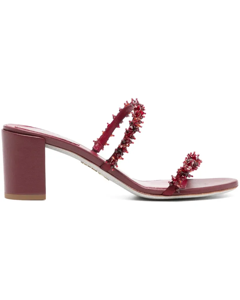 René Caovilla Sandalen mit Perlenverzierung - Rot Rot