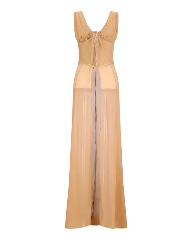 Giuseppe di Morabito lace-up sleeveless top - Nude Nude