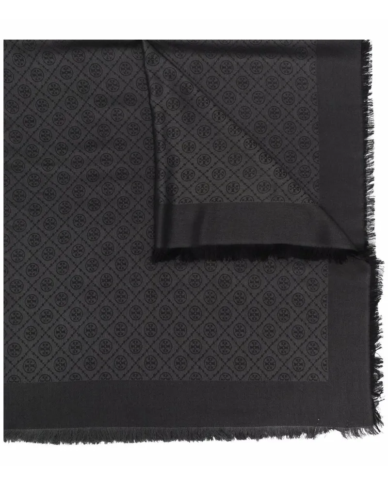 Tory Burch Schal mit Medaillon-Stickerei - Schwarz Schwarz