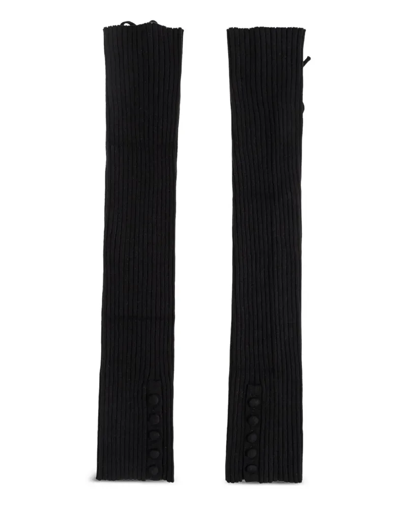 Lisa Yang Gerippte Handschuhe - Schwarz Schwarz