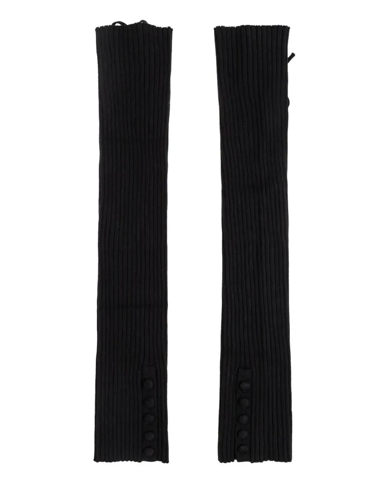 Lisa Yang ribbed gloves - Schwarz Schwarz