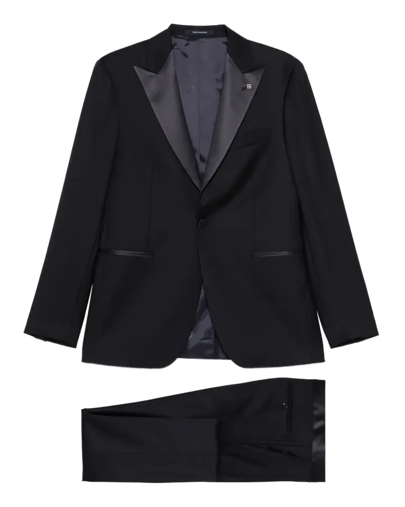 Tagliatore Anzug mit Schalkragen - Schwarz Schwarz