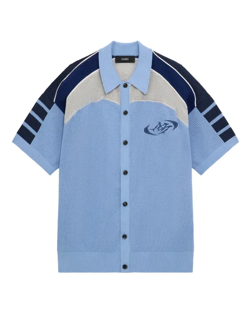 Amiri crochet mesh sport shirt - Blau Blau
