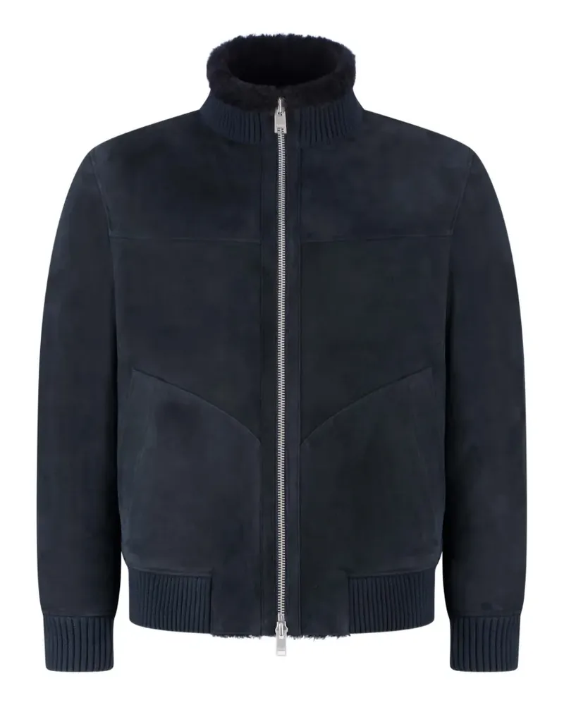Arma Arek shearling-trim suede jacket - Blau Blau