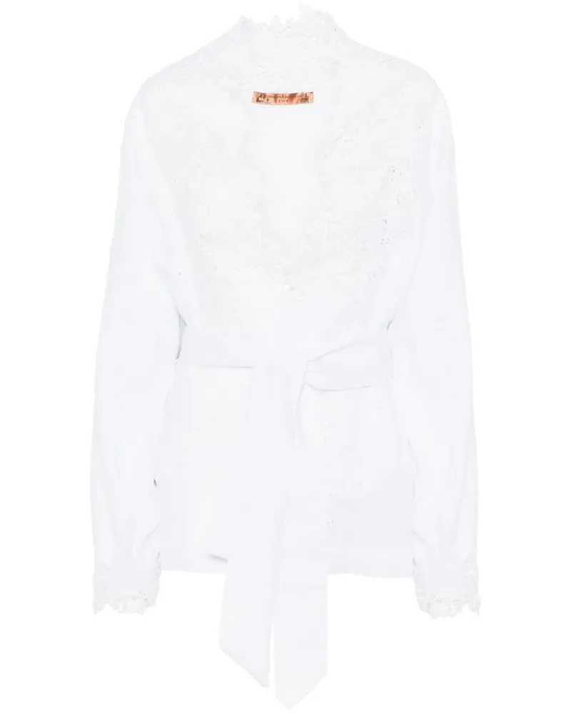 Ermanno Scervino Bluse mit Spitzendetail - Weiß Weiß