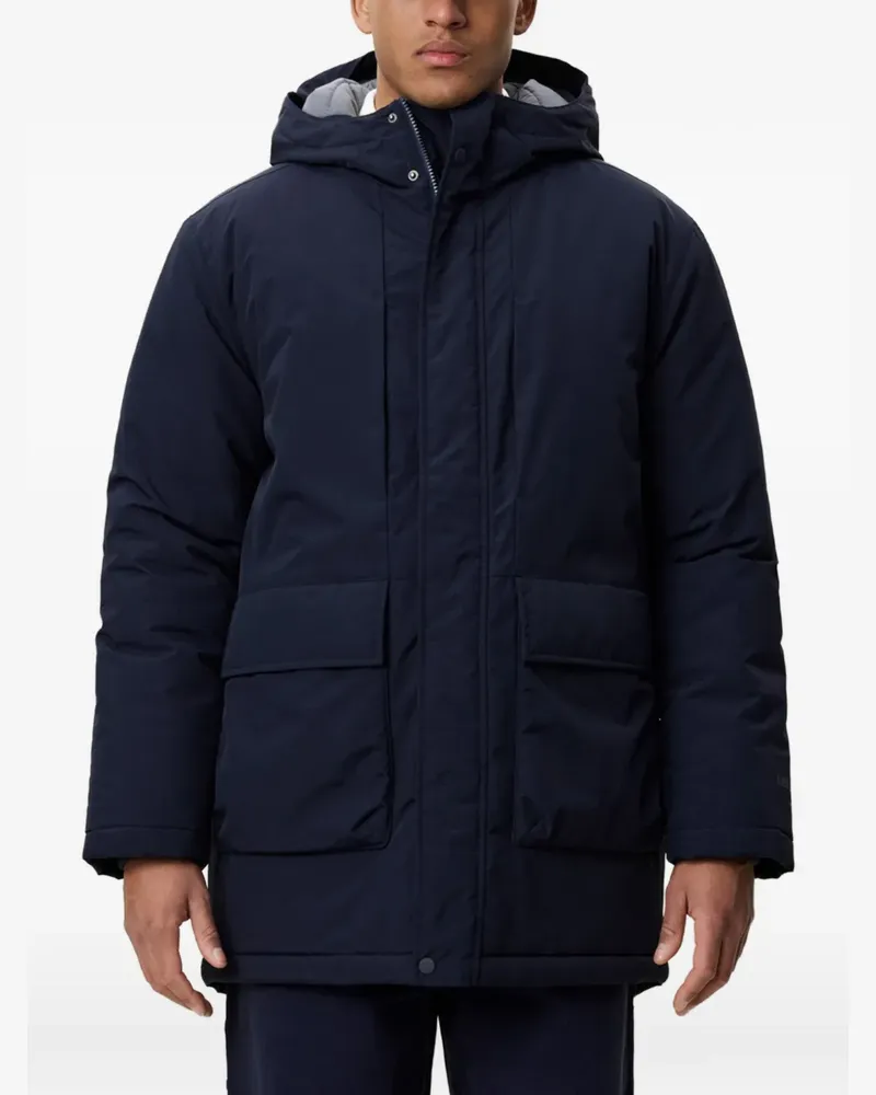 LES DEUX hooded padded coat - Blau Blau