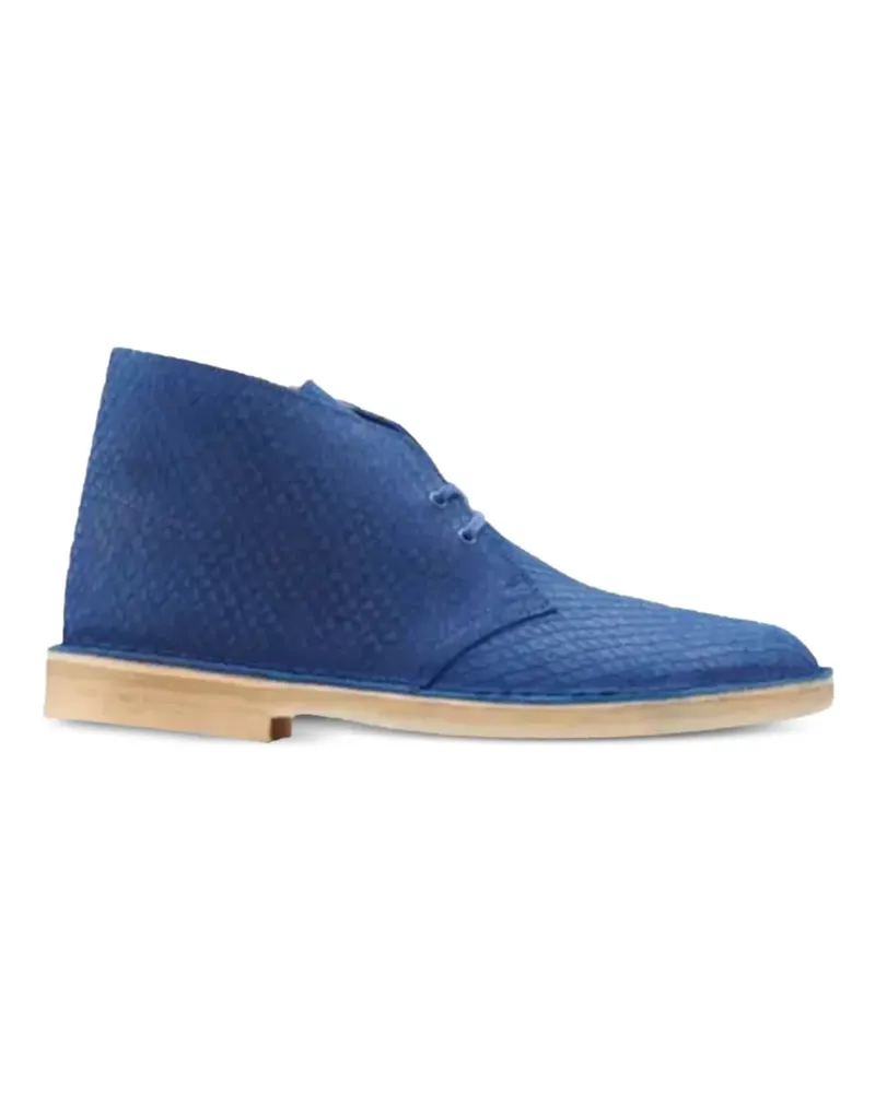 Clarks snake-effect leather desert boots - Blau Blau