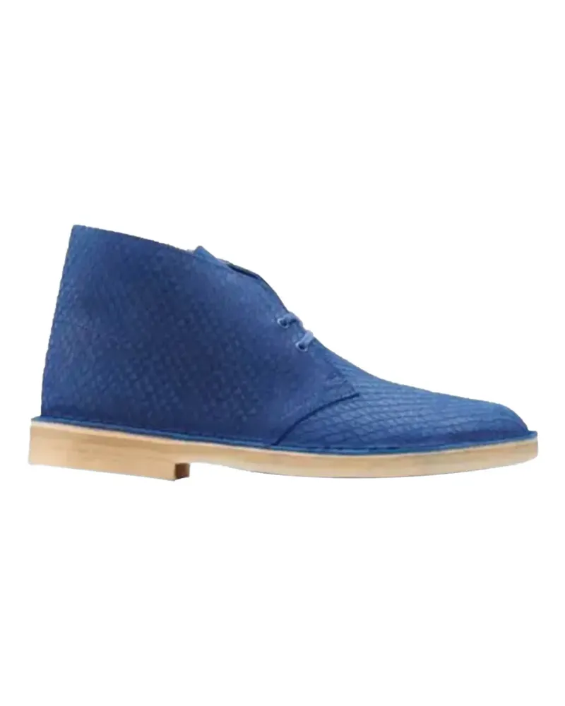 Clarks snake-effect leather desert boots - Blau Blau