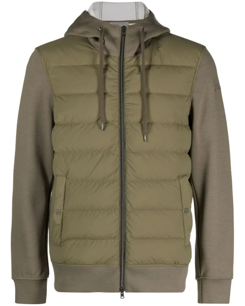 Herno Kapuzenjacke mit gesteppten Einsätzen - Grün Grün