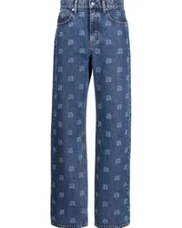 Alexander Wang Gerade Jeans mit Logo-Print Blau