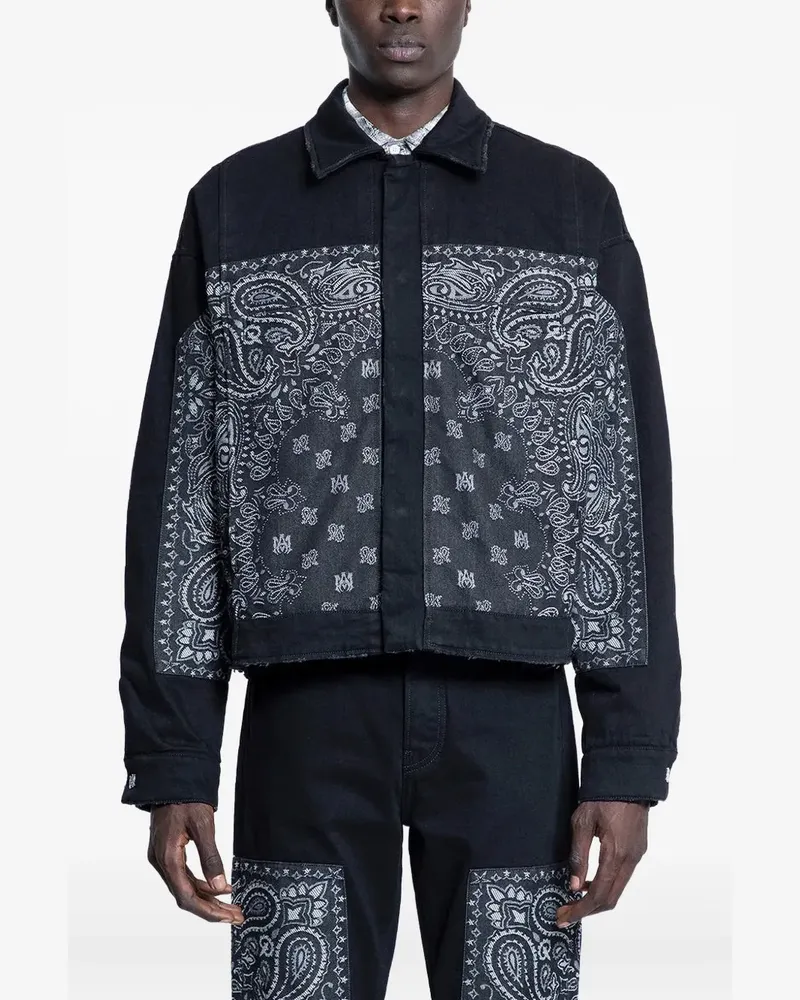 Amiri paisley-print denim jacket - Schwarz Schwarz