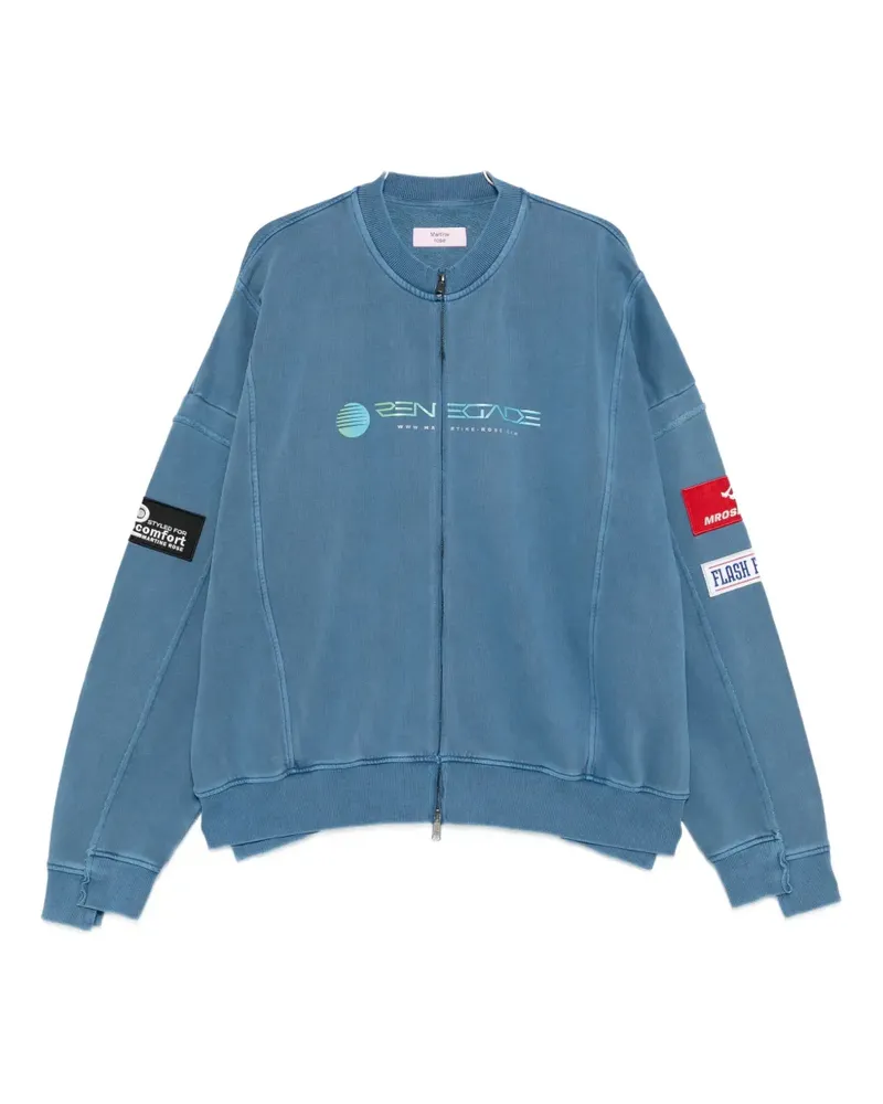 Martine Rose zip-up panelled sweatshirt - Blau Blau