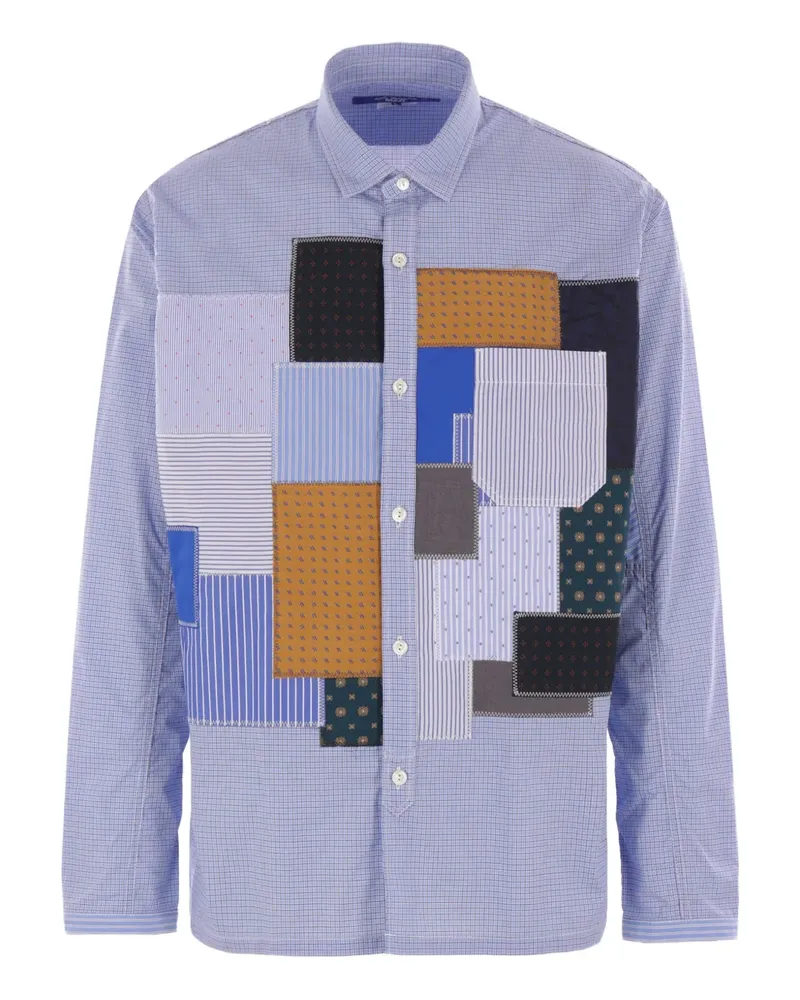 Junya Watanabe Popeline-Hemd im Patchwork-Look - Blau Blau