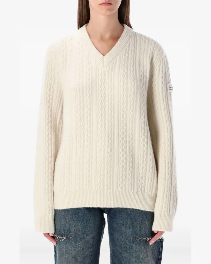 Maison Margiela Pullover mit Zopfmuster - Nude Nude