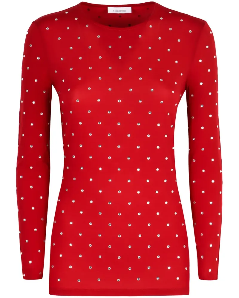 Paco Rabanne T-Shirt mit Kristallen - Rot Rot