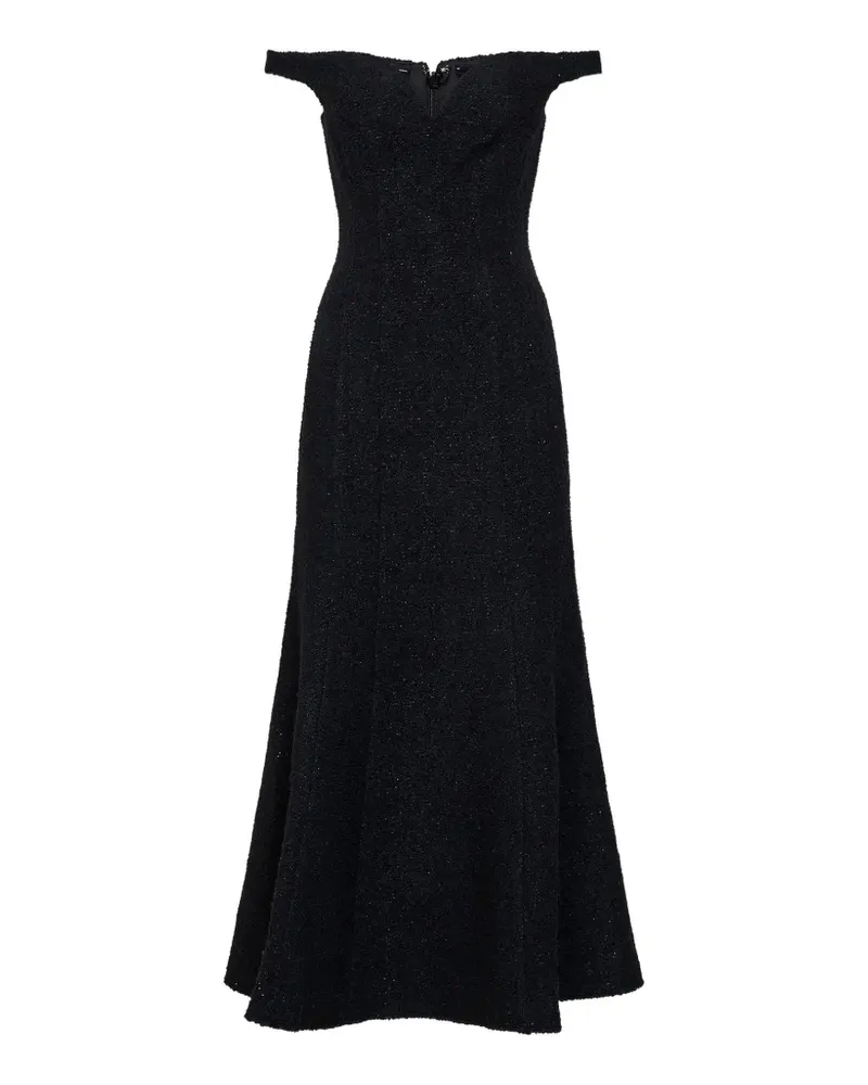 Self-Portrait off-the-shoulder flared maxi dress - Schwarz Schwarz