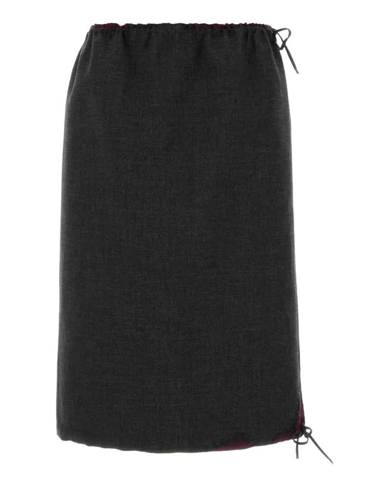 Prada Bonded hopsack midi-skirt with devoré effect - Grau Grau