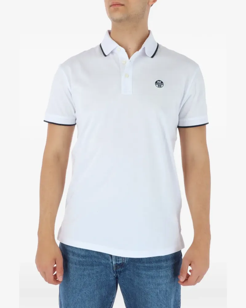 North Sails logo-patch short-sleeve polo shirt - Weiß Weiß